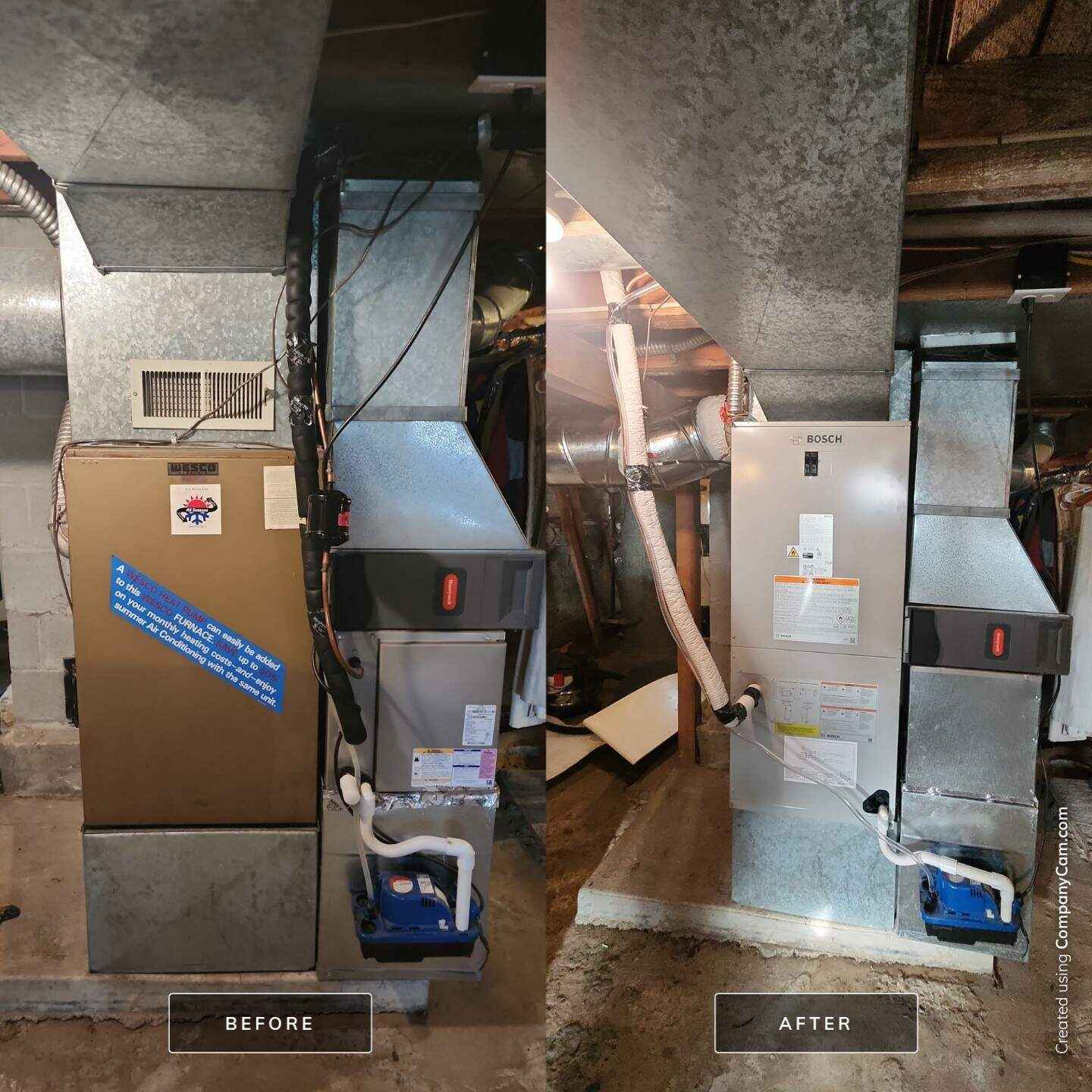 HVAC contractor installing an outdoor unit at a Portland OR home, ensuring efficient heating and cooling system performance.